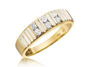 3 8 CT. T.W. Round Cut Diamond Men s Wedding Band 10K Yellow Gold Size 6.75