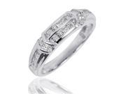 1 3 Carat T.W. Round Cut Diamond Men s Wedding Ring 10K White Gold Size 9.5