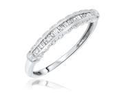 1 4 Carat T.W. Baguette Cut Diamond Women s Wedding Ring 14K White Gold Size