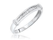 1 4 Carat T.W. Baguette Cut Diamond Men s Wedding Ring 10K White Gold Size 7.25