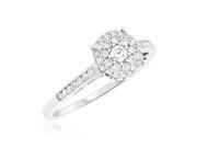 1 3 Carat T.W. Round Cut Diamond Ladies Engagement Ring 10K White Gold Size