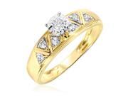 1/3 Carat T.W. Round Cut Diamond Trio Wedding Set 10K Yellow Gold- Size 4.75 1/3 Carat T.W. Round Cut Diamond Trio Wedding Set 10K Yellow Gold- Size 4.75