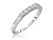 1 4 Carat T.W. Rounds Cut Diamond Ladies Wedding Band 10K White Gold Size 5.5