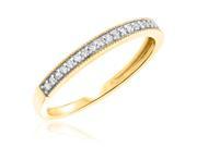 1 4 Carat T.W. Round Cut Diamond His and Hers Wedding Band Set 14K Yellow Gold