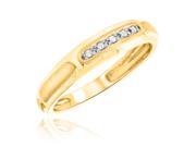 1 25 Carat T.W. Round Cut Diamond Ladies Wedding Band 10K Yellow Gold Size 5.25