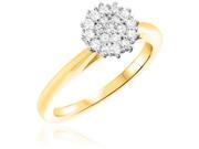 1 2 CT. T.W. Diamond Ladies Engagement Ring 10K Yellow Gold Size 7.75