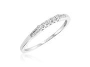 1 6 Carat T.W. Round Baguette Cut Diamond Ladies Wedding Band 10K White Gold