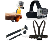 Floaty bobber with strap and screw Elastic Adjustable Head Strap Chest Body Strap Monopole for Gopro with tripod