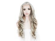 Cosplay Wig Body Wave White Tones Lace Front Synthetic Wig