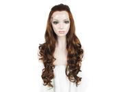 Dark Brown Wave Can Beauty Lace Front Wig Synthetic
