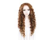 Beyonce Hair Wig Synthetic Lace Front Wig Long Curly Blonde Mixed Color
