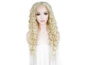 1001 613 Blonde Curly Lace Front Wig Synthetic