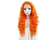 26Inch Cleopatra Wig Long Curly Orange Synthetic Swiss Lace Front Wigs