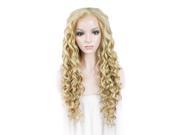 Highlight Front Lace Blonde Wigs Mixed Color Synthetic Wigs