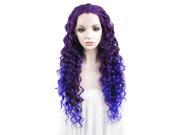 Violet Curly Two Tone Front Lace Wig Synthetic