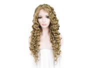 Honey Blonde Mixed Color Celebrity Style Wigs Lace Front Synthetic