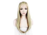 Cosplay Wig Long Straight Blonde Synthetic Two Tone Lace Front Wig