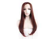 Long Straight Auburn Synthetic Lace Front Wigs Braided