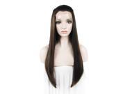 Wigs Brown Mixed Color Swiss Straight Long Hair Lace Front Wig Synthetic