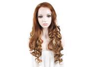 Auburn Blonde Tones Wavy Synthetic Lace Front Wig