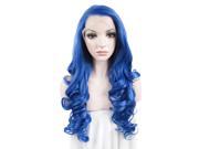 Cleopatra Wig Wavy Dark Blue Lace Front Wig Synthetic