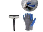 TFY Ice and Snow Scraper Shovel for Clearing Vehicle Windshields and Windows – includes 2 Waterproof Gloves