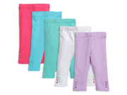 Baby Girl Leggings in white pink mint blue and purple