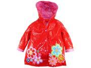 Wippette Baby Girls Infant Floral Shiny Rainwear Raincoat Jacket Red 18 Months