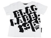 Blac Label Little Boys Toddler V Neck Blac Label 1968 Print T Shirt White 4T