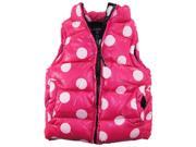One Step Up Toddler Girls Fleece Lined Polka Dots Bubble Puffer Vest Pink 4T