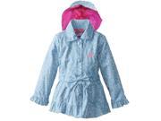 Pink Platinum Little Girls Animal Print Trench Jacket Spring Coat Blue 2T