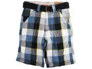 Smith s American Little Boys Plaid Patchwork Shorts with Belt Navy 5