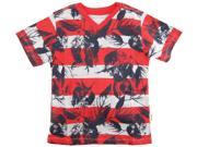 Smith s American Little Boys All Over Stripes With Leaf Cotton T Shirt Red 4