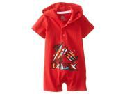 Rbx Baby Boys Hooded Romper with Placement Print Bodysuit Red 3 6 Months