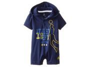 Rbx Baby Boys Hooded Athletic Rompers Bodysuit Navy 3 6 Months