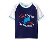 iXtreme Little Boys Toddler Shark Rashguard Tee Swim Top Navy 2T