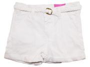 Star Ride Little Girls Floral Eyelet Shorts with Belt White 6