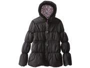 Pink Platinum Big Girls Fleece Lined Button Placket Winter Puffer Jacket Black 7 8