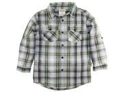 Smith s American Little Boys Button Front Plaid Roll up Long Sleeve Woven Shirt Charcoal 5 6