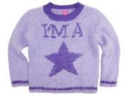 Star Ride Little Girls Toddler Crew Neck Fuzzy Love You Cardigan Sweater Purple 3T