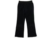 Star Ride Little Girls Solid Star Shine French Terry Pants Black 4