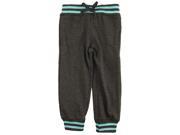 Star Ride Little Girls Solid Side Pocket Knit Jogger Pants with Stripes Blue 3T