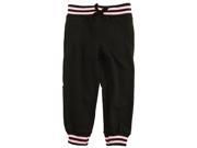 Star Ride Little Girls Solid Side Pocket Knit Jogger Pants with Stripes Pink 3T
