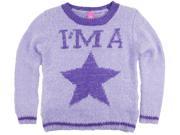 Star Ride Little Girls Crew Neck Love U Fuzzy Cardigan Sweater Purple 5 6