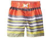 iXtreme Baby Boys Multi color All Over Stripes Rash Guard Swim Trunk Short Orange 24 Months
