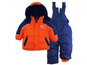 Ixtreme Baby Boys Down Alternative Bubble Snowsuit Jacket and Ski Bib Set Orange 18 Months