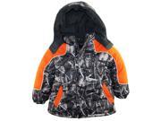 iXtreme Toddler Boys Colorblock Brush Print Puffer Winter Jacket Coat Gray 2T