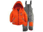 Rugged Bear Little Boys Robot Winter 2 Piece Snowsuit Ski Bib Pant Set Orange 3T
