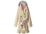 Pink Platinum Little Girls Toddler Leopard Lining Trench Raincoat Jacket Khaki 4T
