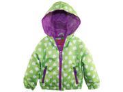 Pink Platinum Baby Girls All Over Heart Print Hooded Jacket Spring Coat Lime 24 Months